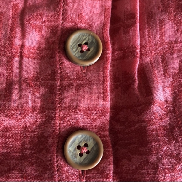 Anthro Tank Square Neck Geometric Pattern Back Buttons - Picture 5 of 9